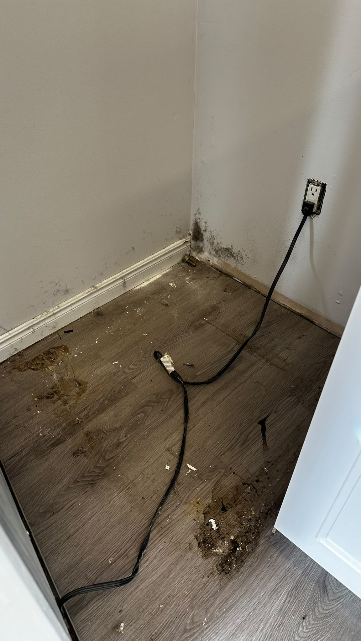 Floor and corner care before cleaning