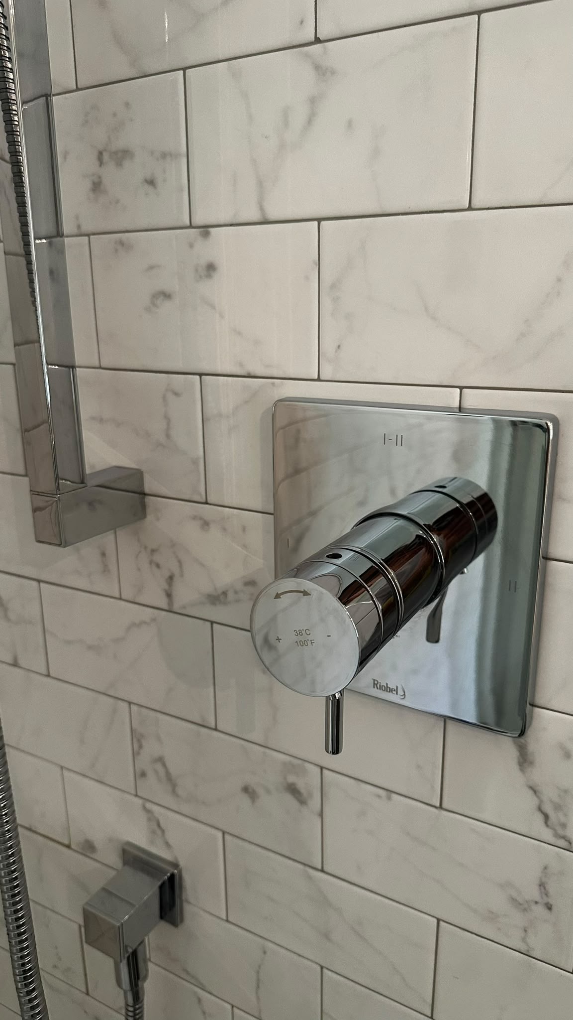 Shower fixture shine after cleaning