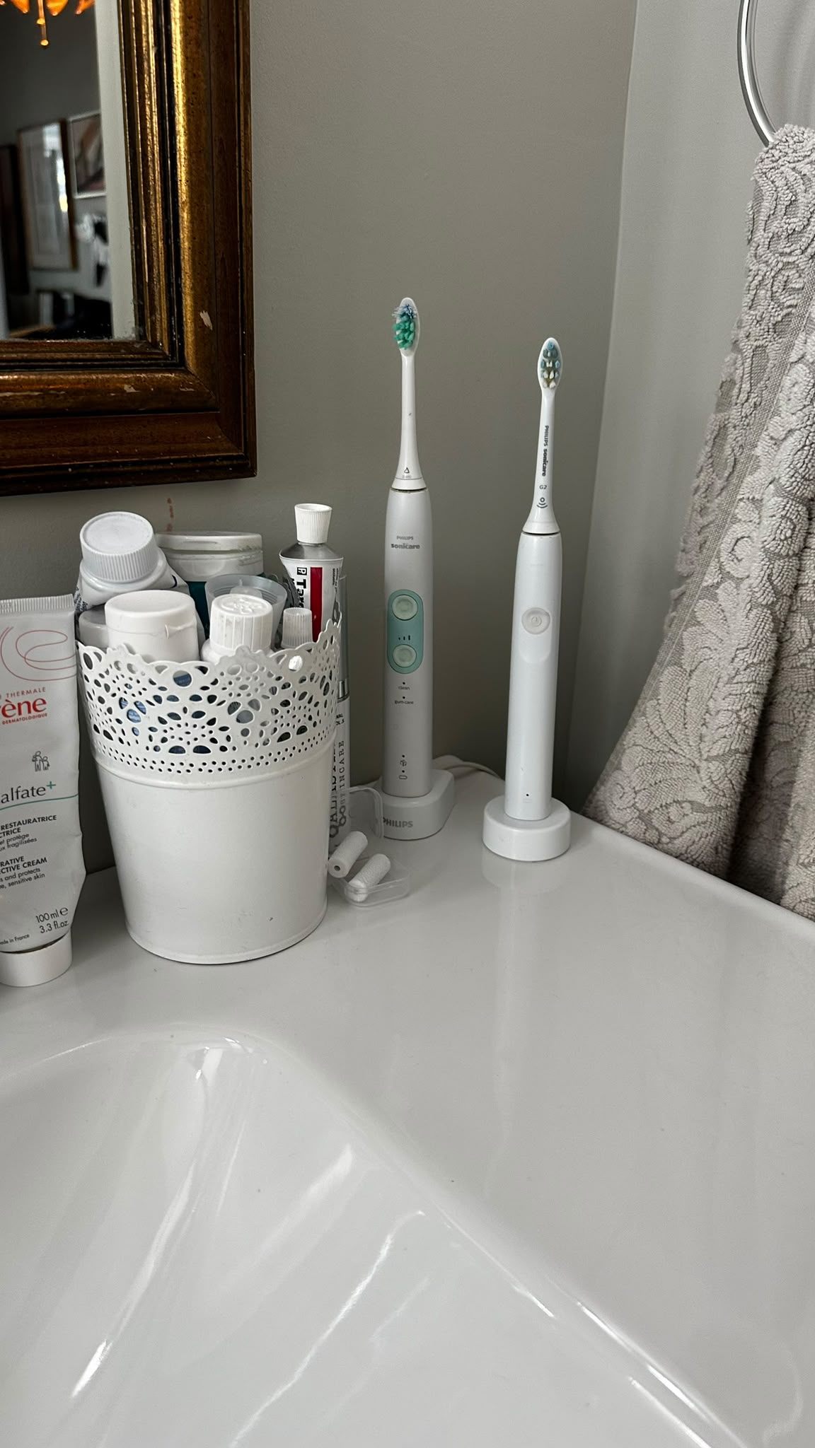 Vanity organization after cleaning
